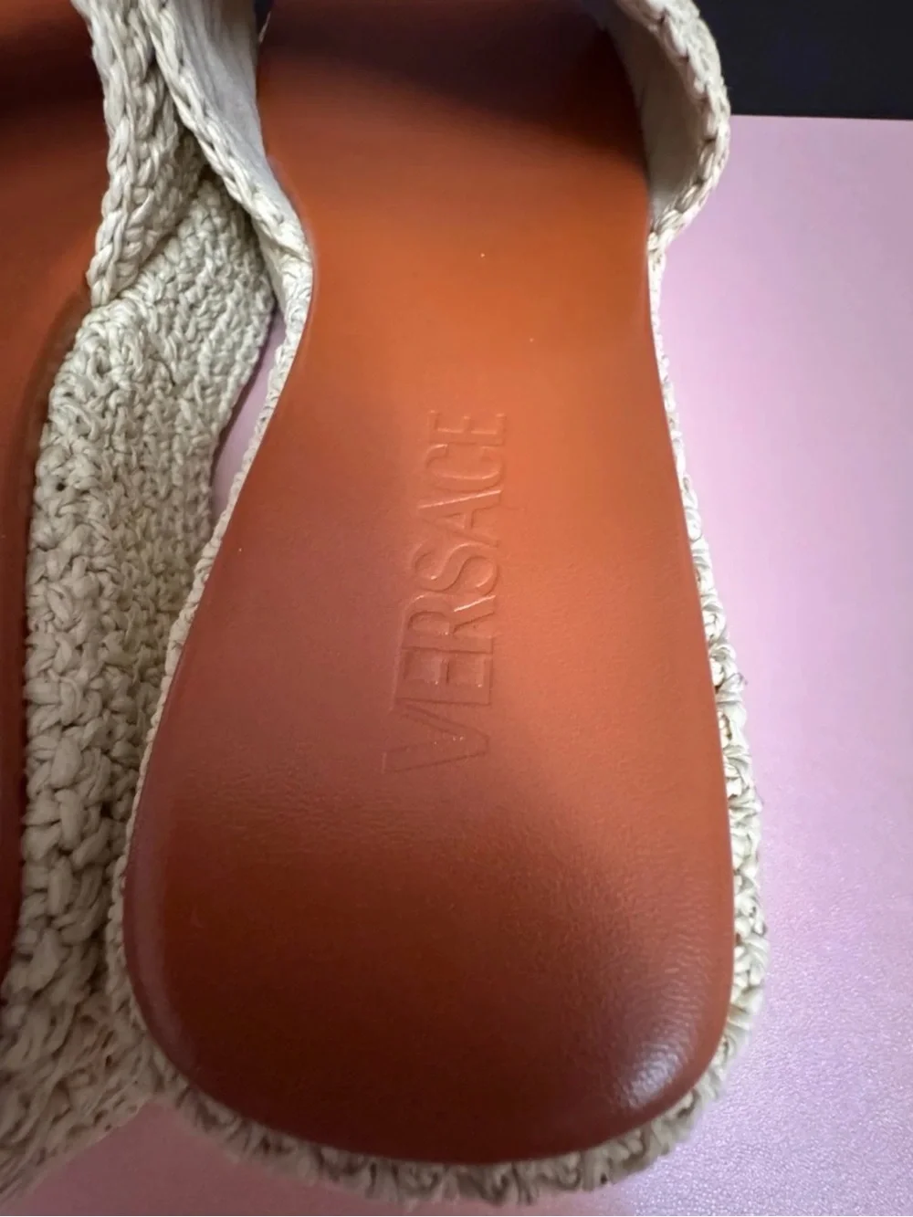 Versace 55MM  Espadrille Mules womens size 38/US 8